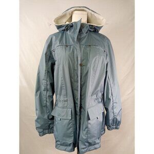 London Fog Women's Reversible Blue/White Rain/Winter Coat Size Large